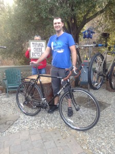 Chase with his Surly Crosscheck and Brooks Cambium saddle