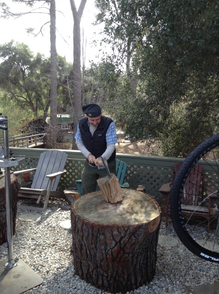 Chris chopping wood