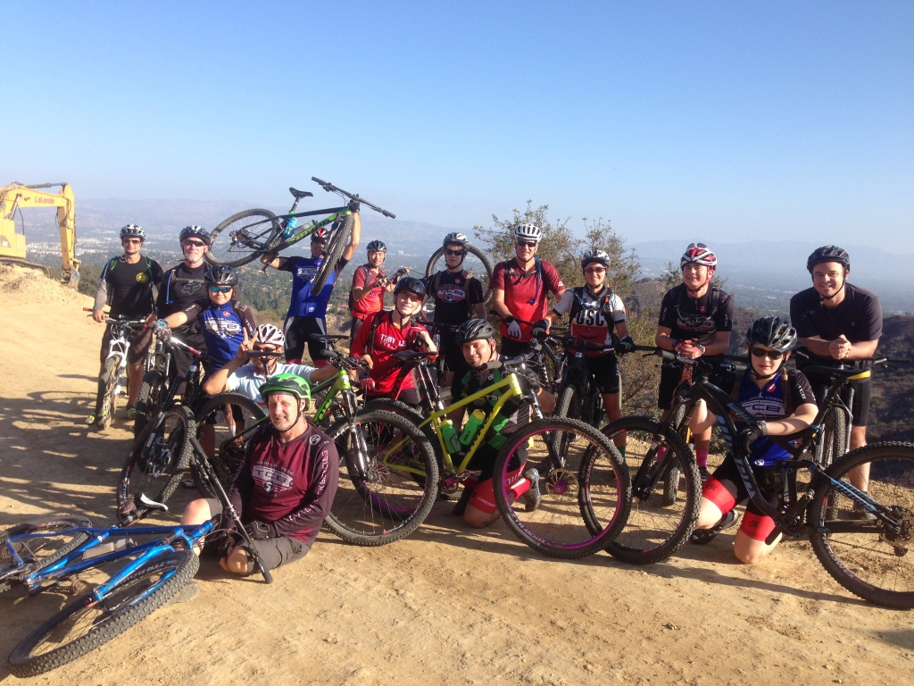 Everyone in the photo rode a Niner for the demo day. 