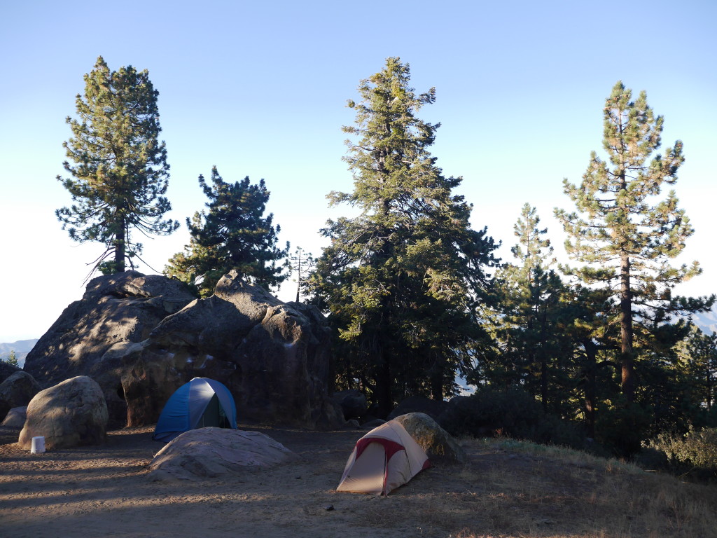 The campsite was surrounded by boulders that essentially appeared in the morning.   