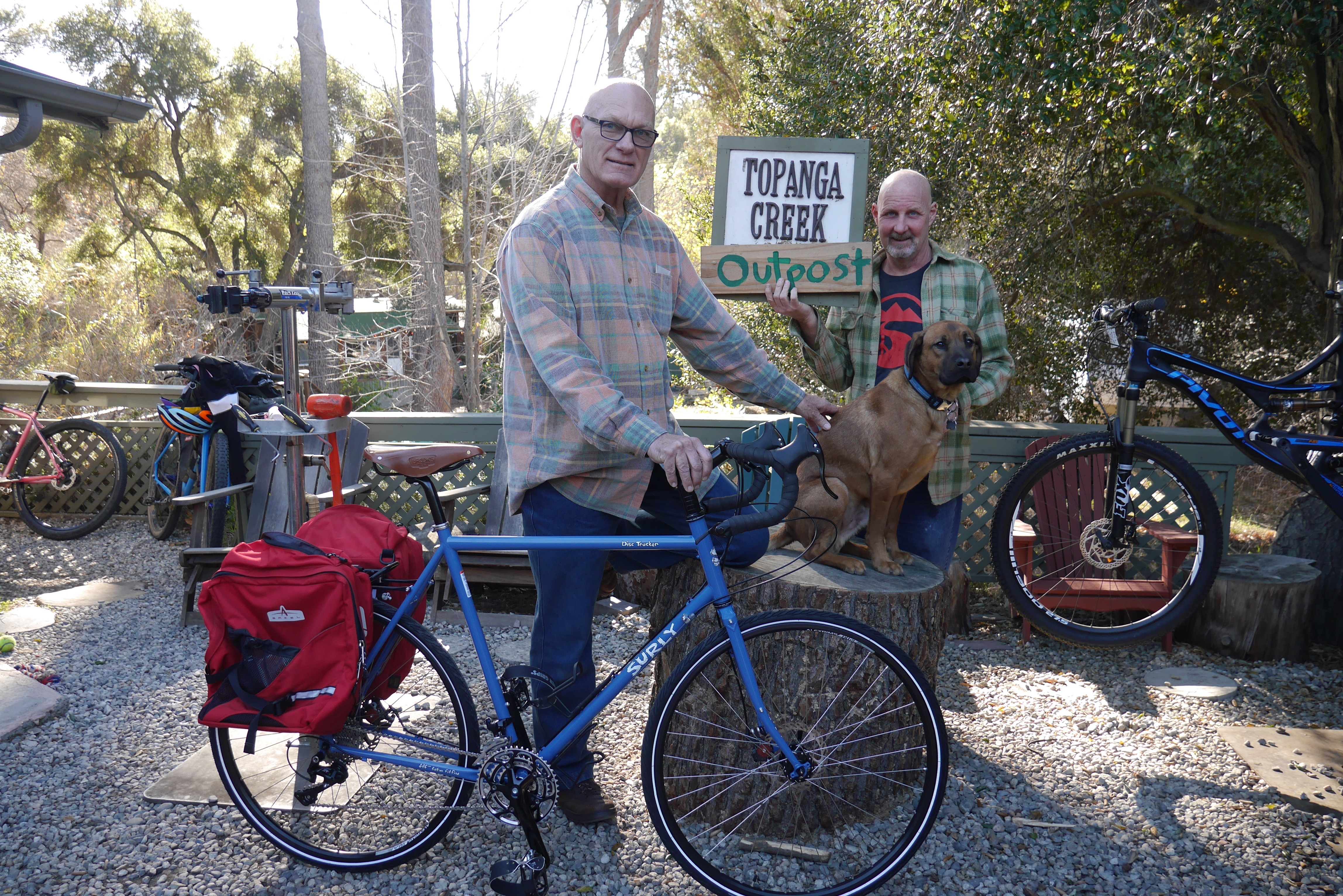 Jeff has a 1000 mile trip plan and his new Surly Long Haul Trucker is the right bike. We set him up with panniers, a rack and couldn't be happier to see him on his new bike. He showed up at the gift exchange moment and joined right in.